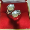 Sterling Silver MEXICO RING white Mother of pearl stone universal size