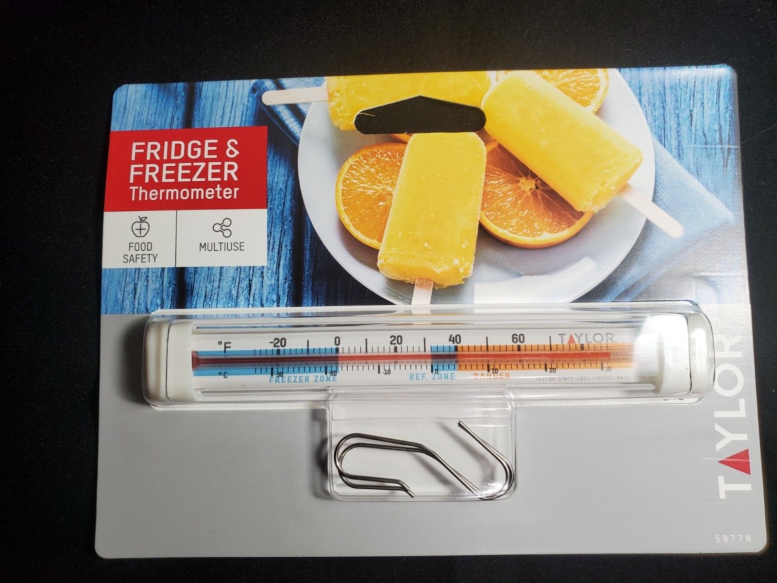 Taylor 5925NFS Classic 4 3/4 Tube Refrigerator / Freezer Thermometer