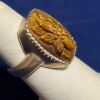 Whitney Kelly WK 925 Sterling Silver Floral Carved Tiger EYE Statement Ring - Image 2
