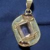 Vintage Sterling Silver Pink Kunzite Gemstone Pendant Necklace
