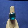 Vintage Transparent Blue Sterling Silver Women Ring