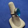 Vintage Transparent Blue Sterling Silver Women Ring - Image 3