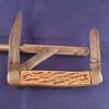 VINTAGE COLONIAL 3 Blade pocket knife beige withe black stripes .USA. - Image 5