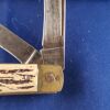 VINTAGE COLONIAL 3 Blade pocket knife beige withe black stripes .USA. - Image 8