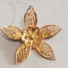 Vintage Gold washed sterling silver Topazio Flower brooch Portugal