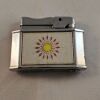 Vintage Rogers Flame Lighter Silver, Red, Yellow ton