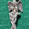 Old/ Vintage 916 Sterling Silver Salt spoon with twisted handle and eagle. - Image 2