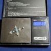 Vintage sterling silver cross with zirconium and pale blue glass - Image 7