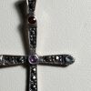 Vintage sterling silver cross with marcasite in the center and with surrounding - Image 2