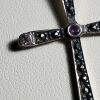 Vintage sterling silver cross with marcasite in the center and with surrounding - Image 3