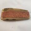 Vintage Gold tone Lighter With Leather covered Made in JAPAN.