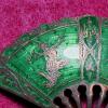 Vintage Siam Sterling Silver Green Enamel Fan Style Oriental Dancers Brooch Pin - Image 4