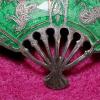 Vintage Siam Sterling Silver Green Enamel Fan Style Oriental Dancers Brooch Pin - Image 5