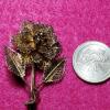 Vintage Portugal sterling silver two tone flower pin broches - Image 2