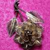 Vintage Portugal sterling silver two tone flower pin broches - Image 3