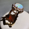 Absolutely stunning, 14k Solid Gold opal with diamond Ring. - Image 2