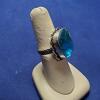 Vintage Transparent Blue Sterling Silver Women Ring. - Image 2