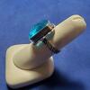Vintage Transparent Blue Sterling Silver Women Ring. - Image 3