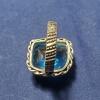 Vintage Transparent Blue Sterling Silver Women Ring. - Image 6