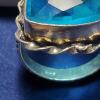 Vintage Transparent Blue Sterling Silver Women Ring. - Image 7