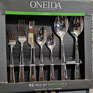 Oneida 42 Piece Set Service for 8 Stainless Steel Flatware GABLE NIB