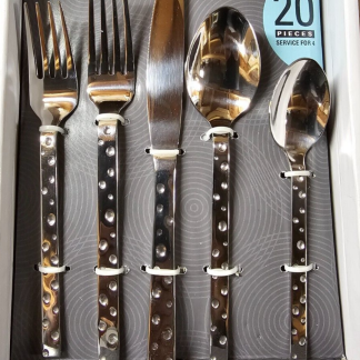 Cambridge FETA 20 pc flatware set 18/0 stainless steel serving for four.