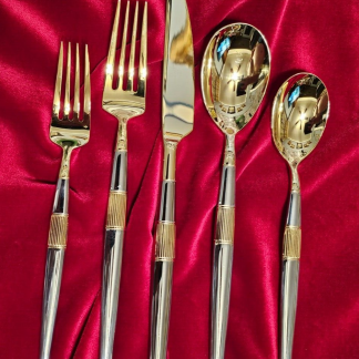 HAMPTON FORGE ARGENT ORFEVRES MARIS PARTIAL 24K GOLD 5-PC PLACE SETTING FLATWARE