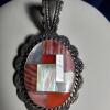 Carolyn Pollack Relias Sterling Silver Multi-stone Inlay Pendant