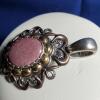CAROLYN POLLACK RELIOS RHODONITE Pendant on Bronze Braided Leather Necklace. - Image 3