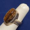 Whitney Kelly WK 925 Sterling Silver Floral Carved Tiger EYE Statement Ring - Image 2