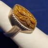 Whitney Kelly WK 925 Sterling Silver Floral Carved Tiger EYE Statement Ring - Image 3