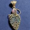Vintage Sterling Silver Necklace Pendant with Amethyst