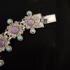 Vintage MEXICO TS - 121 TURQUOISE and AMETHYST STERLING SILVER CHOKER NECKLACE - Image 3