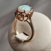 Absolutely stunning, 14k Solid Gold opal with diamond Ring. - Image 3