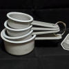 Grey and White Metal Enamelware Measuring Cup Set