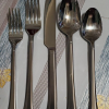GRATE & BARREL CAMBRIDGE ADDISON SATIN 5 pc flatware set.