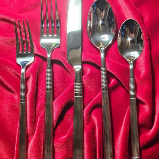 WEST ELM SCULPTED METAL 20 pc flatware set