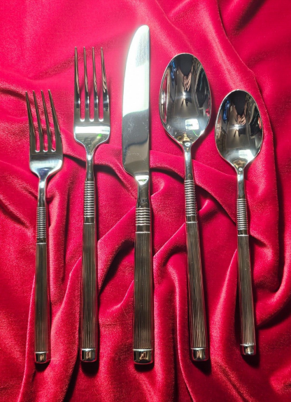 WEST ELM SCULPTED METAL 20 pc flatware set